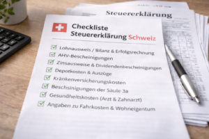Die vollständige Checkliste für Deine Steuererklärung in der Schweiz
